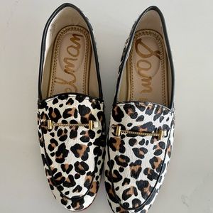 Sam Edelman Womens Loraine Loafer Shoes in animal print calf hair